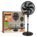 Ventilator cu picior HALEY HY-6016, 18 inch, 6 pale, 3 viteze, înălțime reglabilă, negru