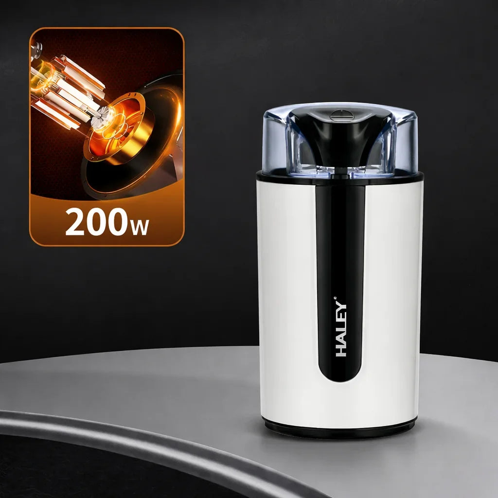 Râșniță electrică de cafea HALEY HY-212I, 200 W, 75 g, lame din oțel inoxidabil, până la 3 cești
