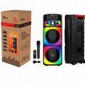 Boxă karaoke portabilă Sing-E ZQS12213, 2x12 inch, 80 W, acumulator 5000 mAh, LED RGB, telecomandă
