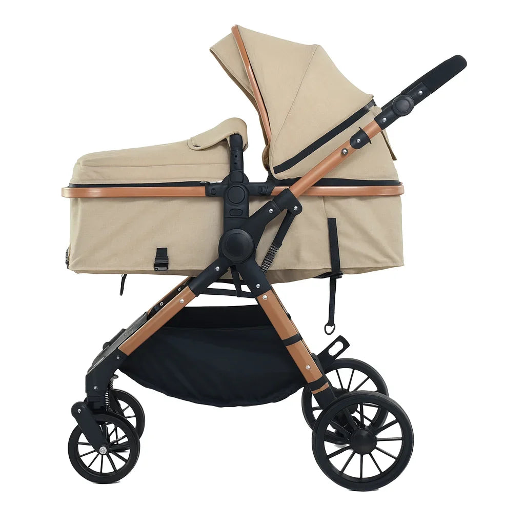 Cărucior 3 în 1 KIDOO, landou, scaun sport și scoică auto i-Size, ham în 5 puncte, suspensii, pliere rapidă