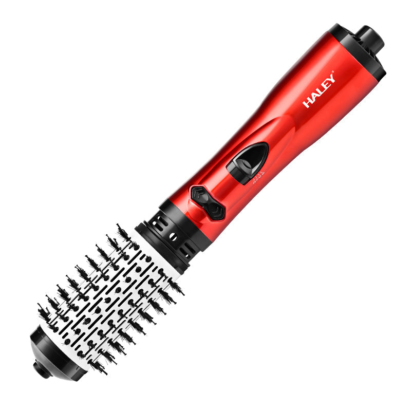 Perie rotativă HALEY, 1200 W, 2 viteze de rotație, 3 trepte de temperatură, înveliș ceramic, roșu cu negru
