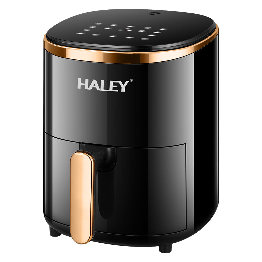 Friteuză cu aer cald HALEY, 6 L, 2000 W, touchscreen, programe automate, negru-auriu