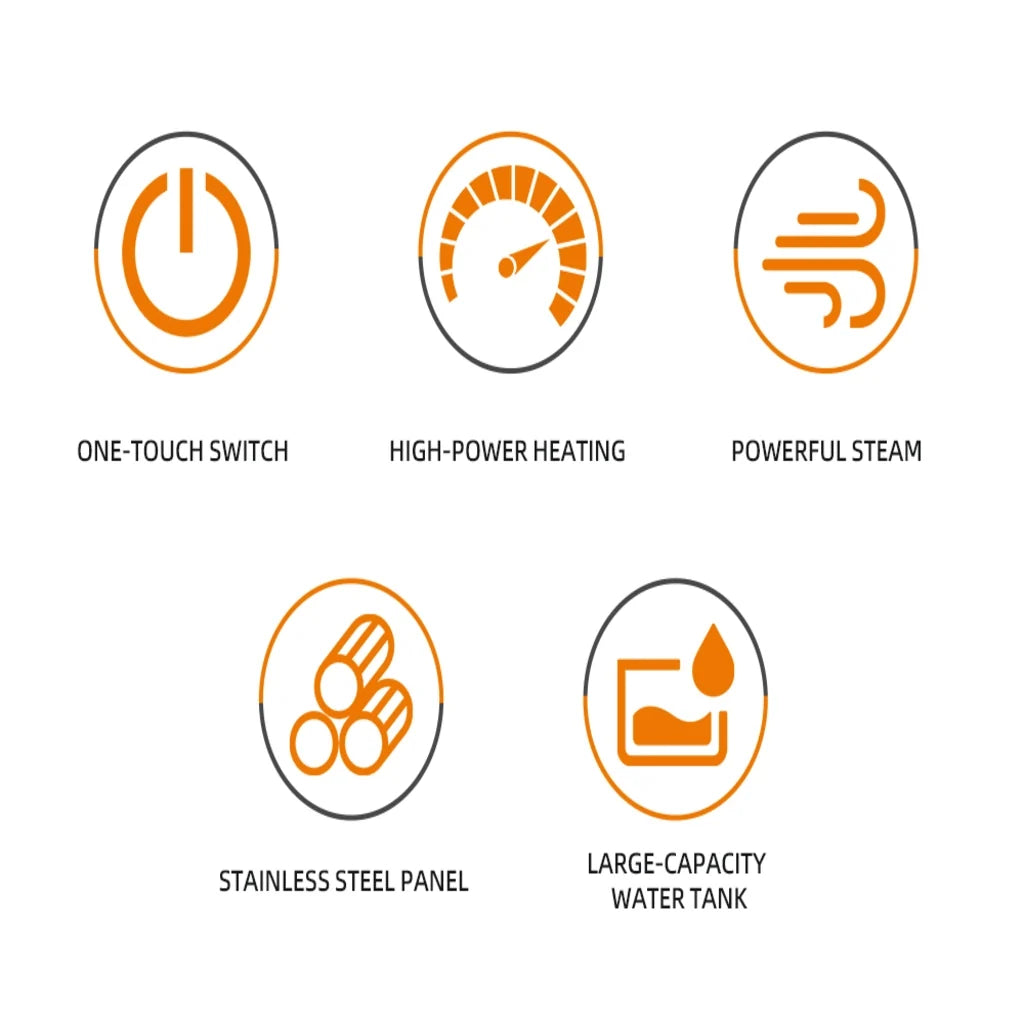 Steamer vertical cu abur HALEY HY-2004, 2000 W, rezervor 150 ml, talpă inox, portabil, alb