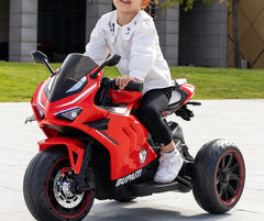 Motocicleta Electrica cu Acumulator pentru Copii AT PERFORMANCE®, cu Melodii si Lumini, 12V, 3 Roti, Mers cu Spatele