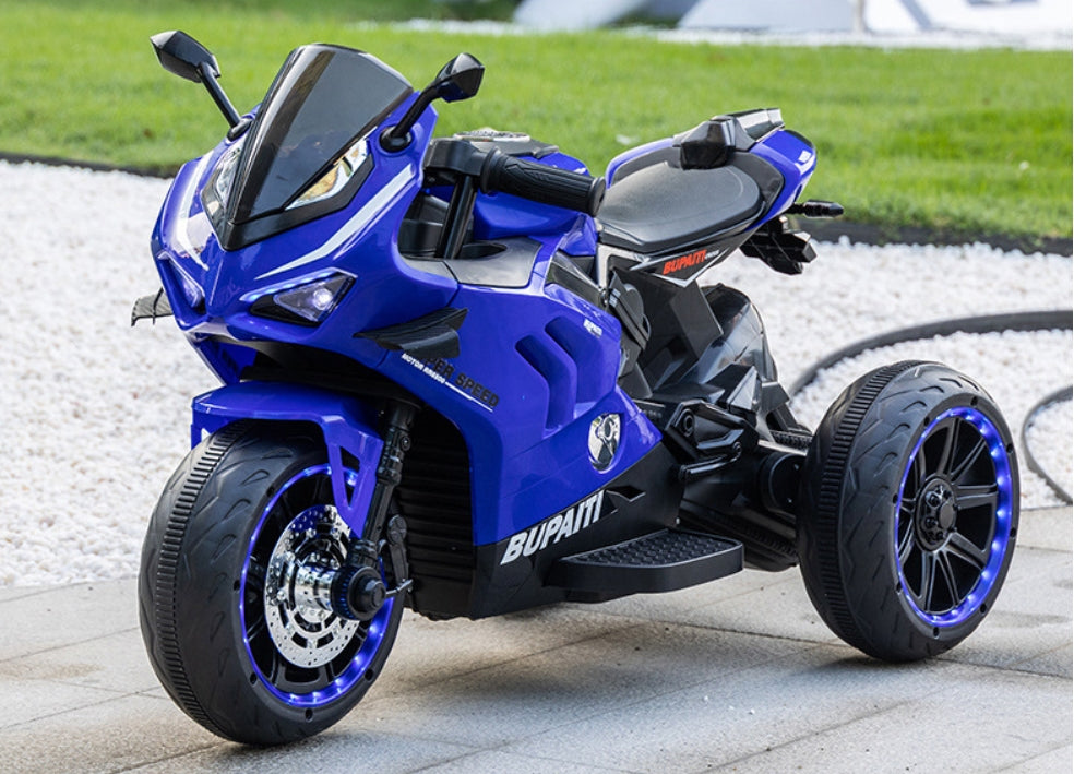 Motocicletă electrică copii AT Performance, 12V, 3 roți, 93x57x48 cm, lumini, 2-7 ani