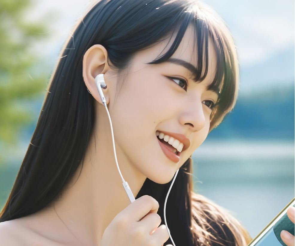Căști in-ear cu fir KLGO, conector Type-C, cablu 1,3 m, microfon, sensibilitate 100 dB, alb