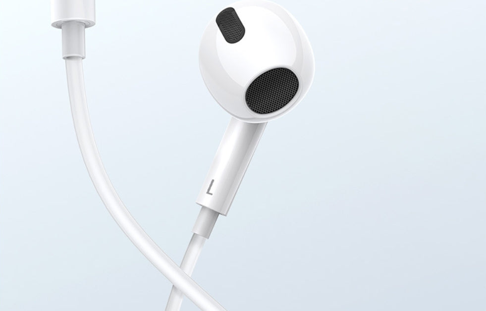 Căști in-ear cu fir KLGO, conector Type-C, cablu 1,3 m, microfon, telecomandă pe fir, alb sau negru