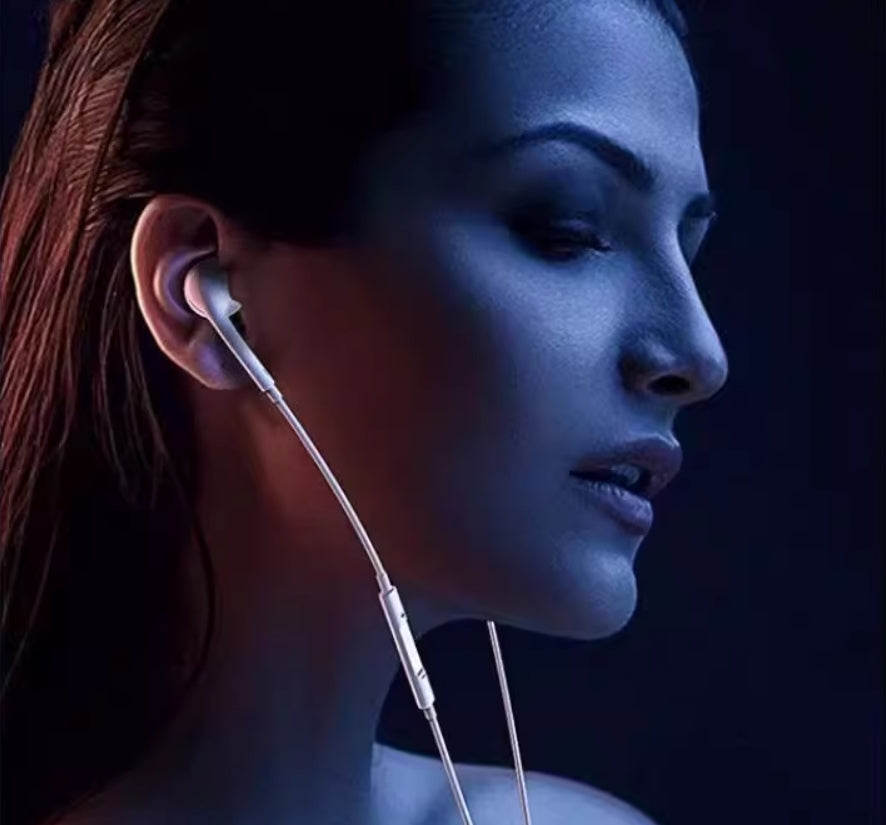 Căști in-ear cu fir KLGO, conector Type-C, cablu 1,3 m, microfon, telecomandă pe fir, alb sau negru