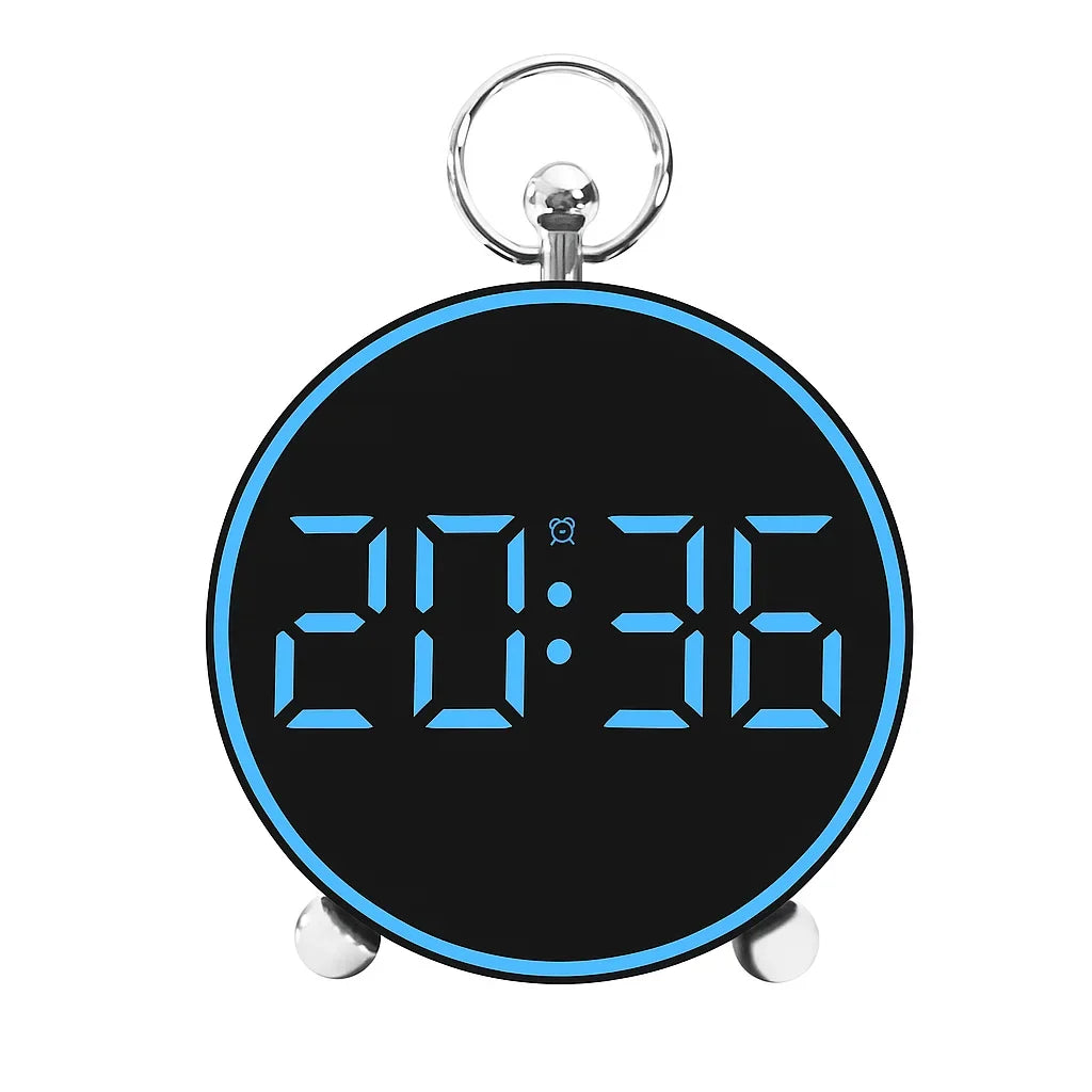Ceas digital de masă AT Performance, afișaj LED, alarmă cu snooze, alimentare USB, 14 cm, roz