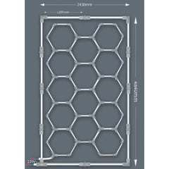 Aplică LED Hexagon AT PERFORMANCE® 14 Module – 672W, 70.000 Lumeni, 484×243 cm, Iluminat Profesional Atelier, Garaj, Barbershop
