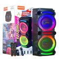 Boxă karaoke portabilă AT Performance KOLAV-M2212, 400 W RMS, 2 x 12 inch, Bluetooth, 2 microfoane wireless, RGB LED