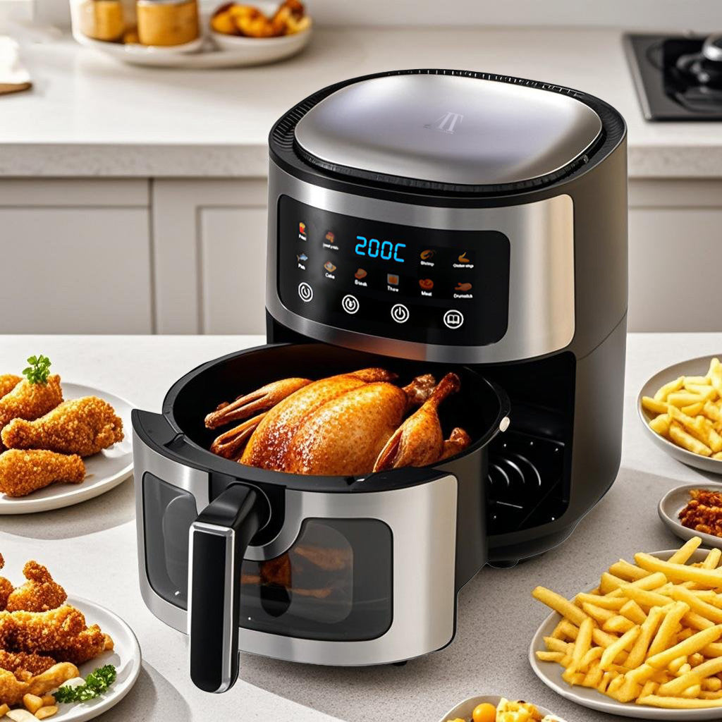 Friteuză cu aer cald AT Performance, 8 L, 2800 W, 10 programe, panou tactil, interior antiaderent
