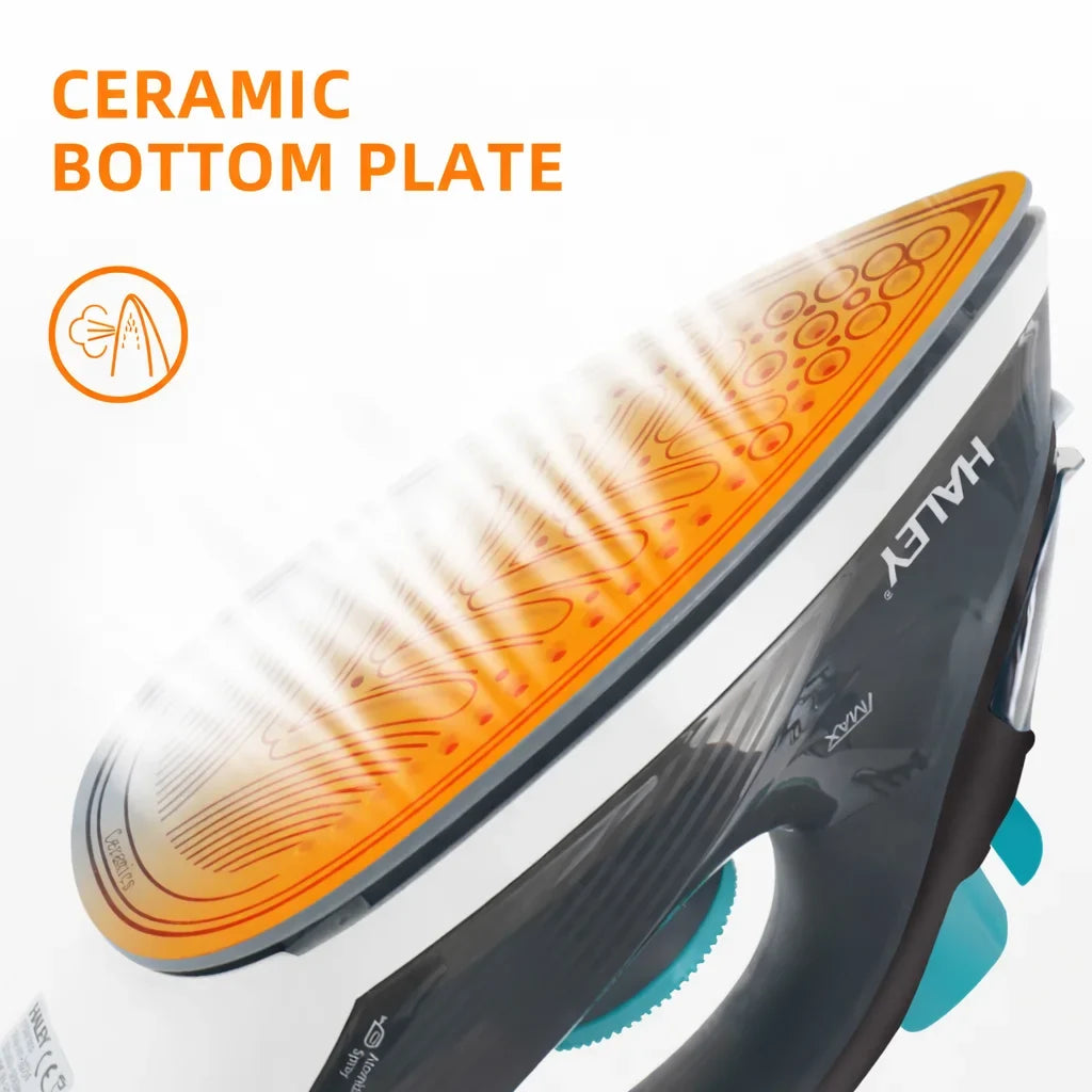 Fier de călcat cu abur HALEY HY-2034, 2000 W, rezervor 240 ml, talpă ceramică, abur vertical