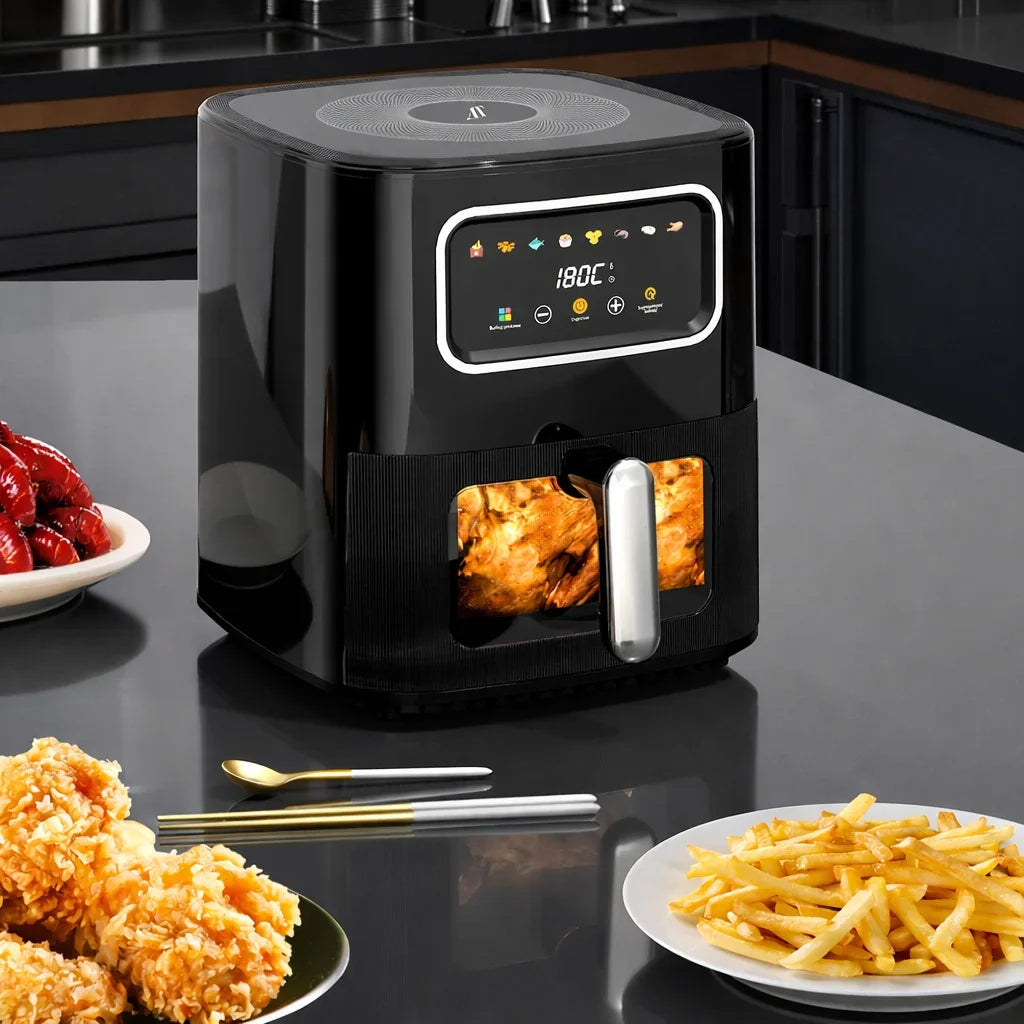 Friteuză cu aer cald AT Performance AT-M60, 10 L, 2800 W, control digital, negru