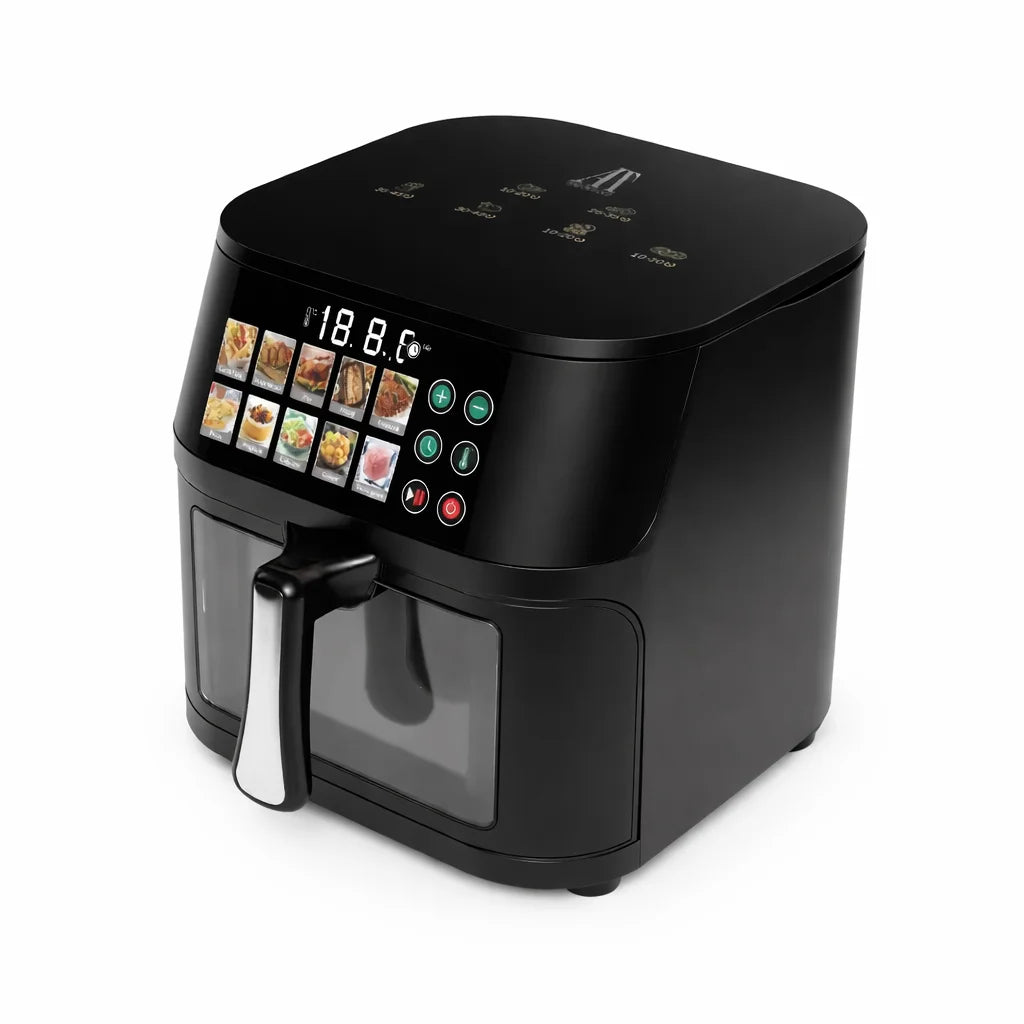 Friteuză cu aer cald AT Performance AT-2030, 10 L, 2800 W, 10 programe, panou tactil LCD, negru