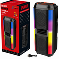 Boxă portabilă Sing-E ZQS42101, 2x4 inch, 200 W, Bluetooth 5.0, baterie 2500 mAh, LED RGB, negru