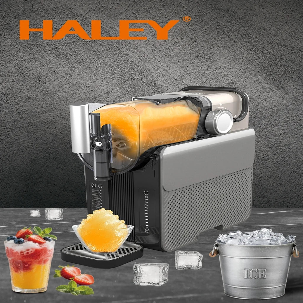 Aparat de gheață răzuită și smoothie HALEY HY-2967, 7 programe, răcire cu compresor, gri
