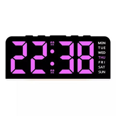 Ceas LED Multifuncțional Mov – Afișaj Oră, Dată, Temperatură, Alarmă, Încărcare USB