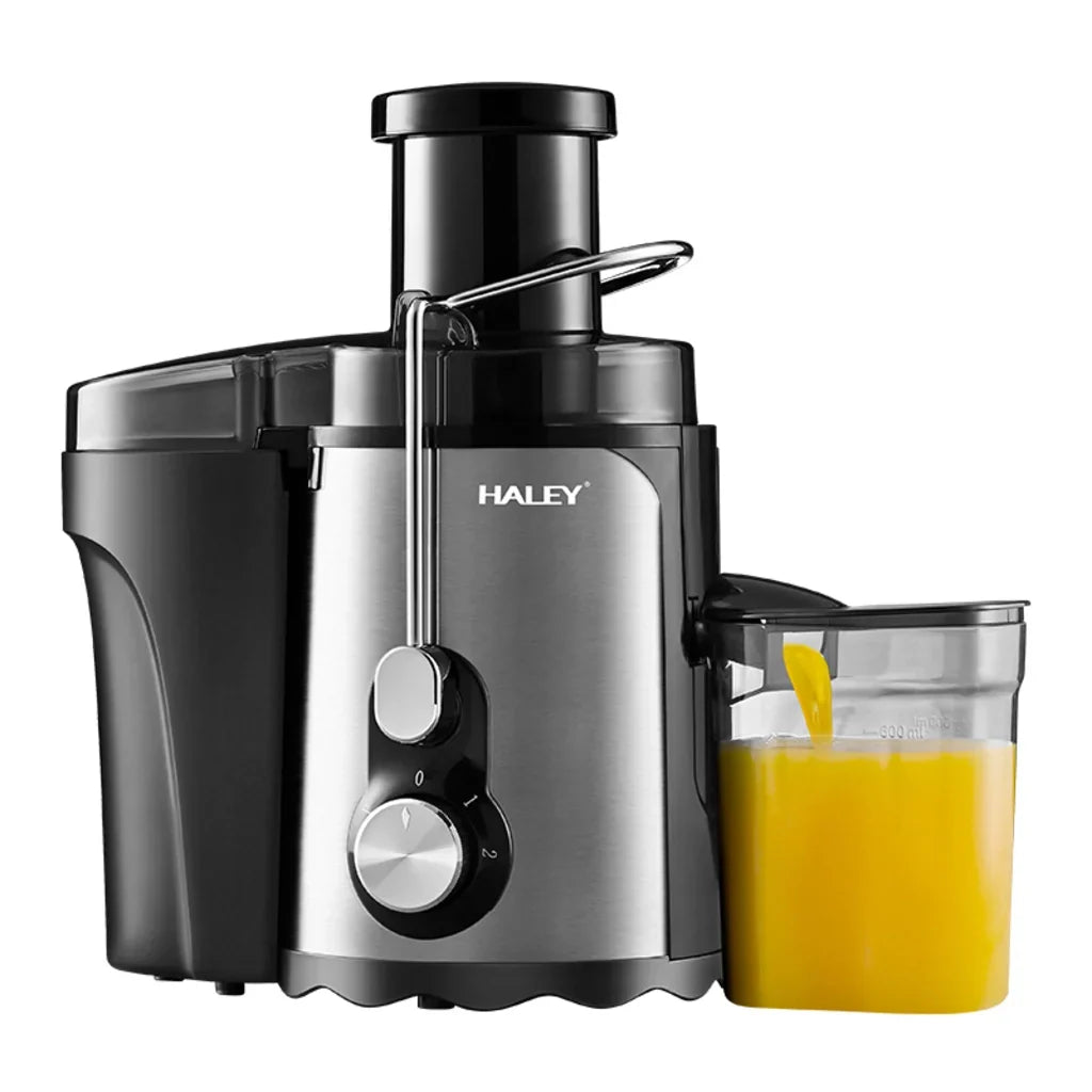 Storcător de fructe și legume HALEY HY-2901, 1000 W, 3 viteze cu Pulse, tub 70 mm, argintiu/negru