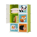 Dulap modular pentru copii AT Performance, 6 rafturi, 74x37x110 cm, plastic durabil, verde