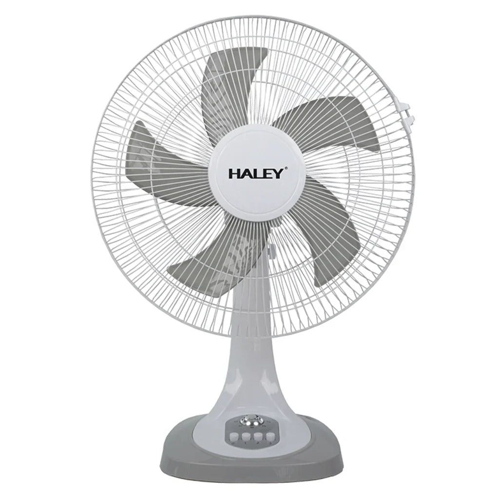 Ventilator de masă HALEY HY-6018, 16 inch, 5 pale, 3 viteze, oscilație orizontală, alb