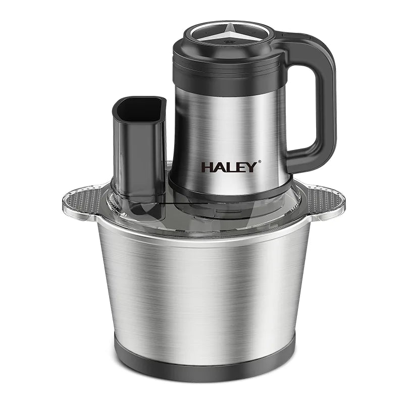 Tocător electric multifuncțional HALEY HY-1244, 1200 W, bol inox 3,5 L, 6 lame din oțel inoxidabil
