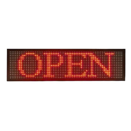 Reclamă luminoasă LED roșu AT Performance, 200x40 cm, Wi-Fi, carcasă ABS, derulare text, neagră