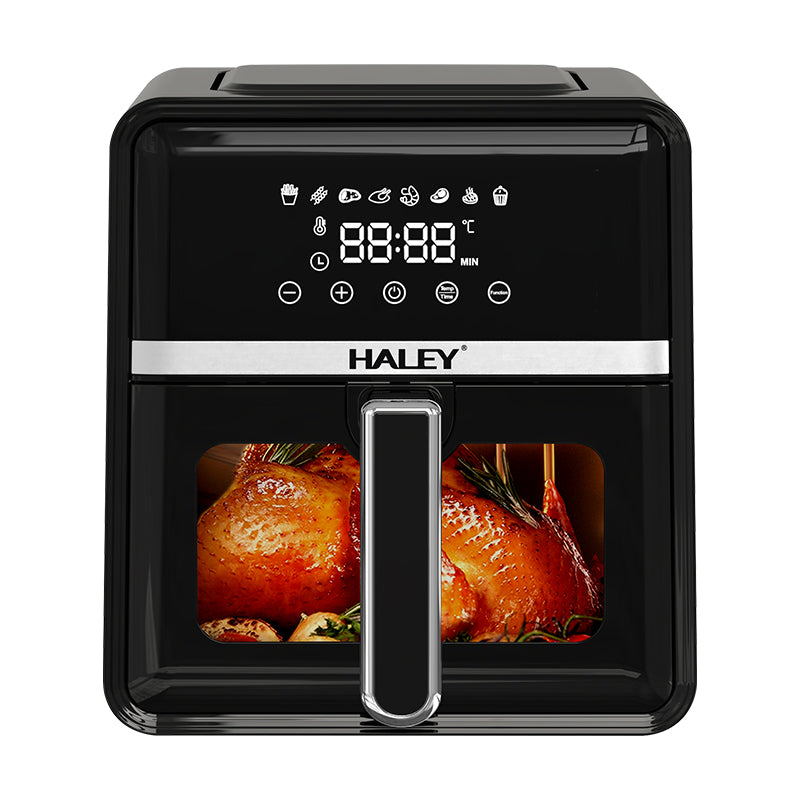 Friteuză cu aer cald HALEY, 7 L, 2000 W, touchscreen holografic, 8 programe, geam panoramic 180°