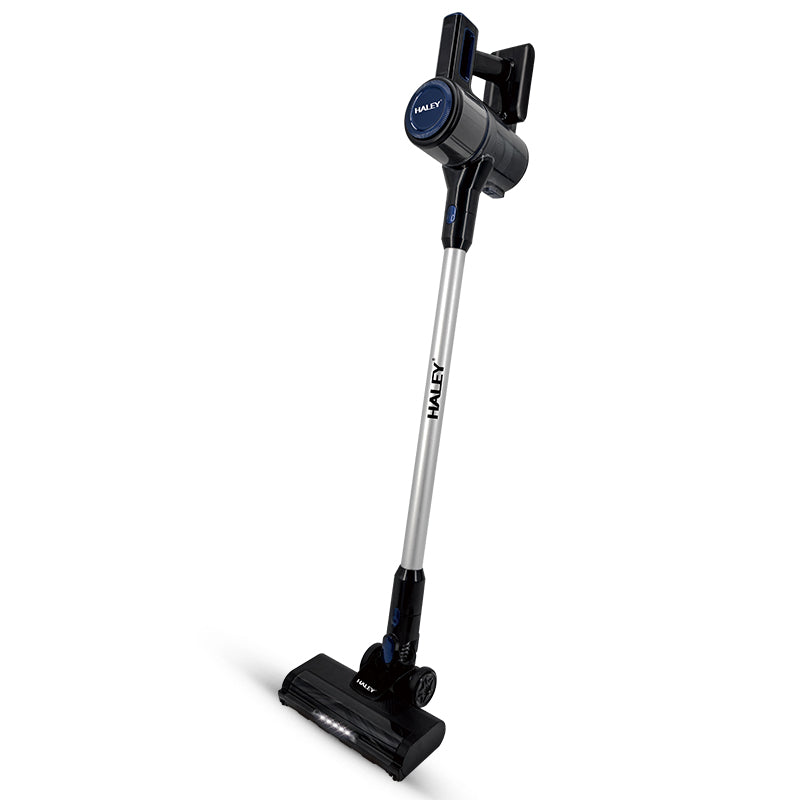 Aspirator vertical fără fir 2 în 1 HALEY, 300 W, baterie 22.2 V, recipient 1 L, perie cu LED, negru/argintiu