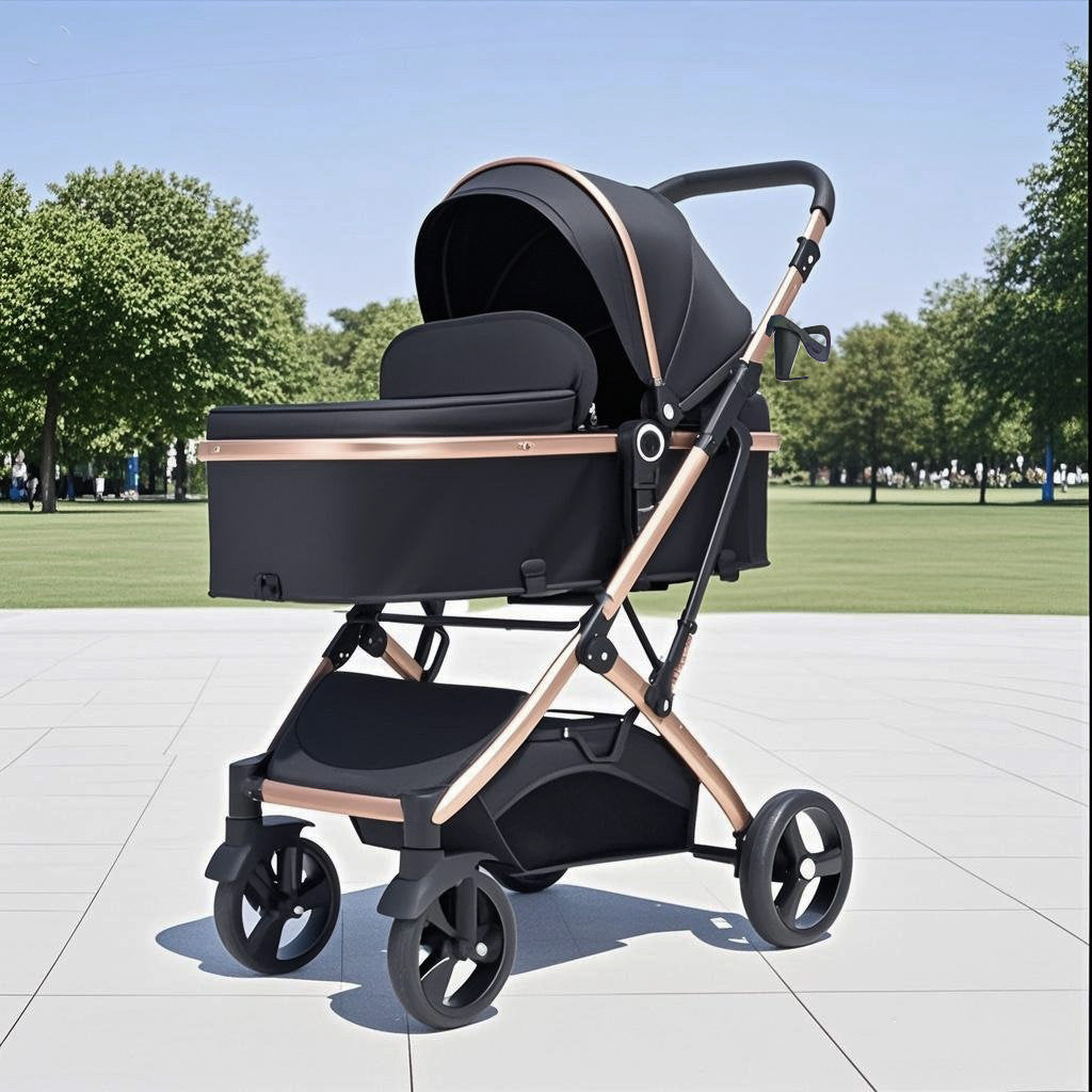 Cărucior 2 în 1 KIDOO pentru bebeluși, 0-36 luni, max 15 kg, ham în 5 puncte, scaun reversibil, pliabil