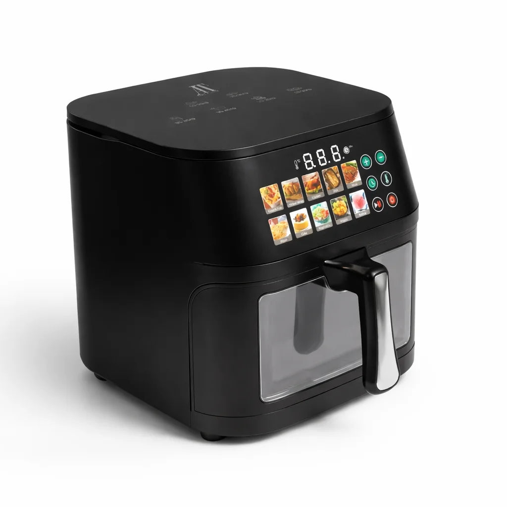 Friteuză cu aer cald AT Performance AT-2030, 10 L, 2800 W, 10 programe, panou tactil LCD, negru