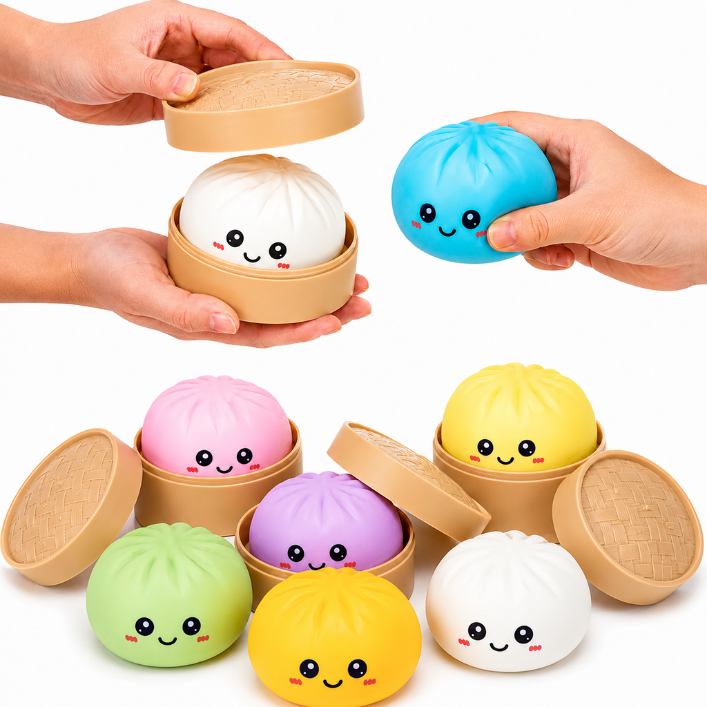 Jucărie antistres squishy dumpling AT Performance, 10 cm, silicon moale, culoare surpriză