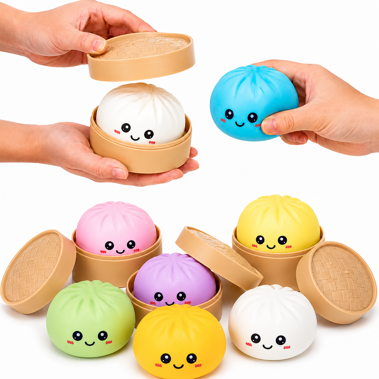 Jucărie antistres squishy dumpling AT Performance, 10 cm, silicon moale, culoare surpriză