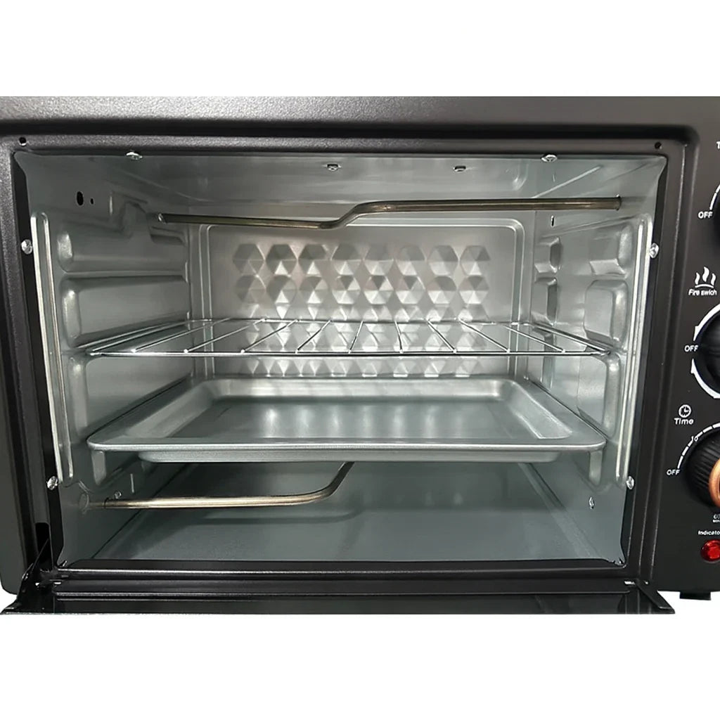 Cuptor electric multifuncțional AT Performance AT-025T, 25L, 1500W, 4 elemente de încălzire, rotisor, timer 60 min