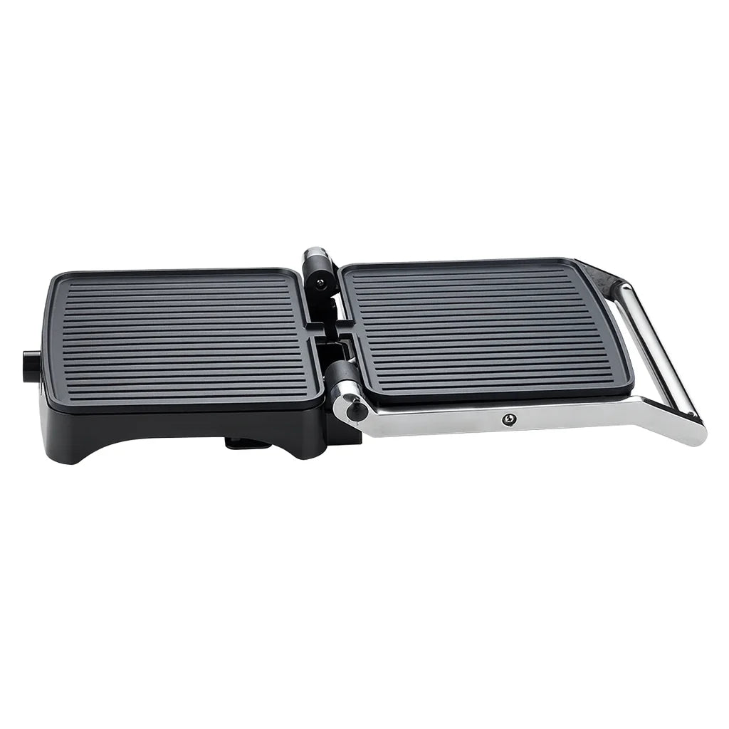 Grill electric HALEY HY-8609, 2000 W, plăci antiaderente, deschidere 180°, inox