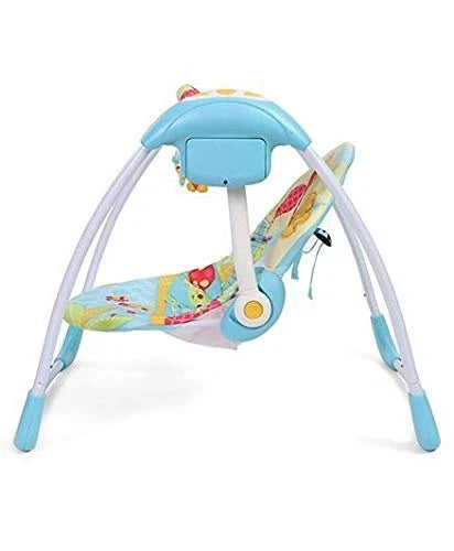 Balansoar electric portabil bebeluși Mastela 6511, 7 melodii, 5 viteze, 3-11 kg, alimentare USB, gri-bej