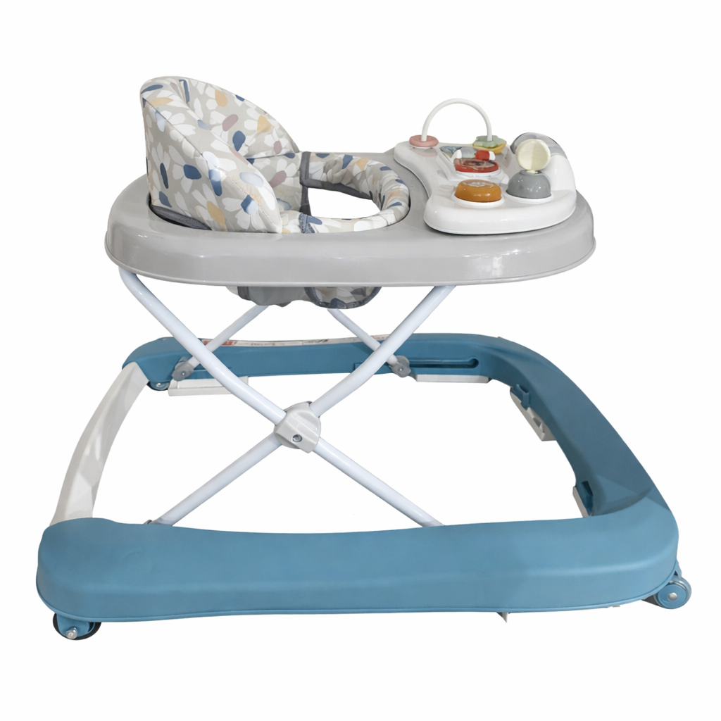 Premergător bebeluși KIDOO, 6-18 luni, jucării și muzică, maxim 12 kg, albastru
