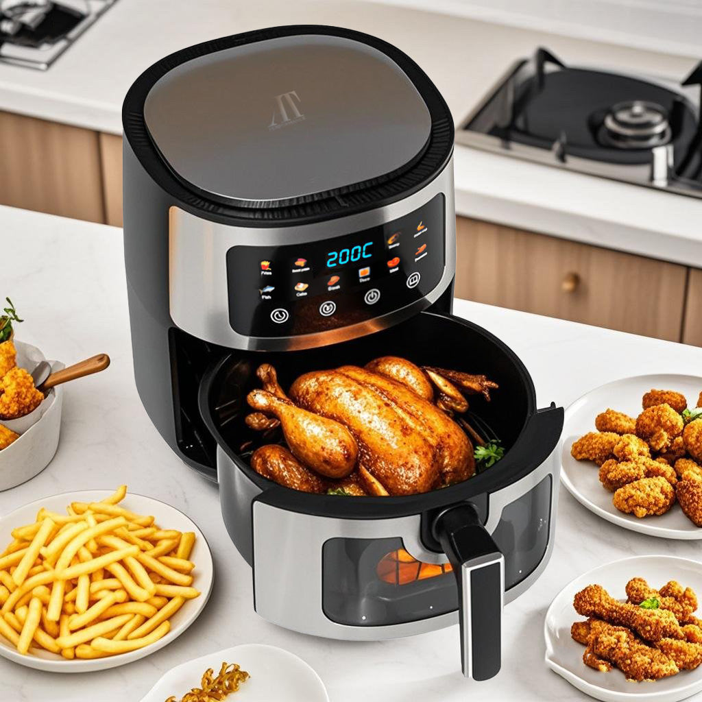 Friteuză cu aer cald AT Performance, 8 L, 2800 W, 10 programe, panou tactil, interior antiaderent
