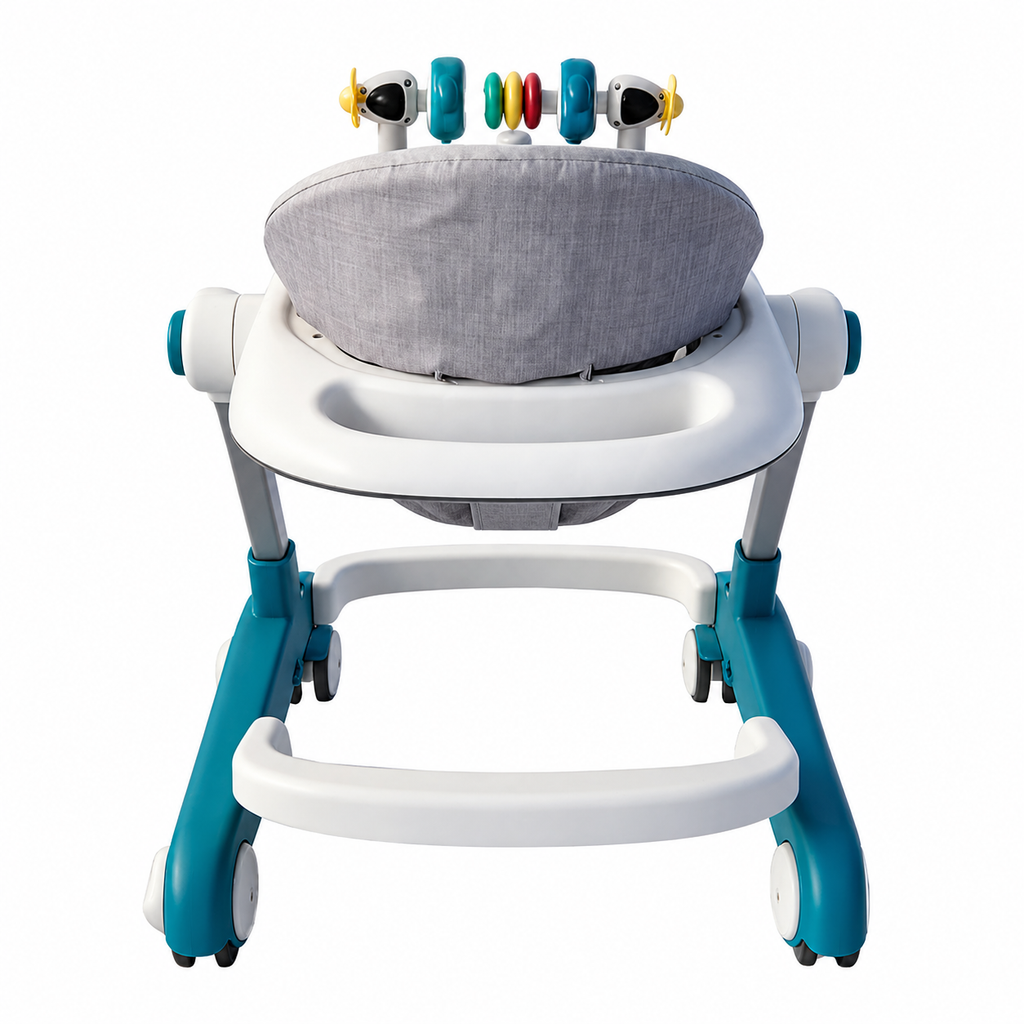 Premergător educațional 3 în 1 KIDOO, măsuță și antemergător, de la 6 luni, maxim 25 kg, alb/albastru
