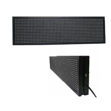 Reclamă luminoasă LED RGB AT Performance, 130x40 cm, Wi-Fi, cod QR, afișare temperatură, neagră