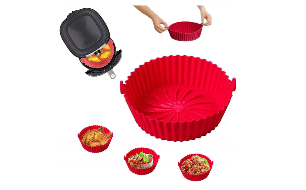 Tavă din silicon pentru air fryer AT Performance, diametru 18,3 cm, gri