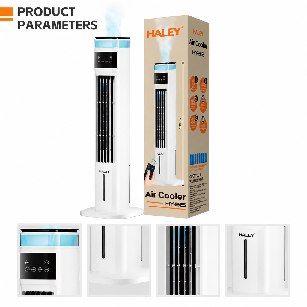Răcitor de aer 4 în 1 HALEY HY-6115, 70 W, rezervor 4,5 L, 3 viteze, telecomandă, alb
