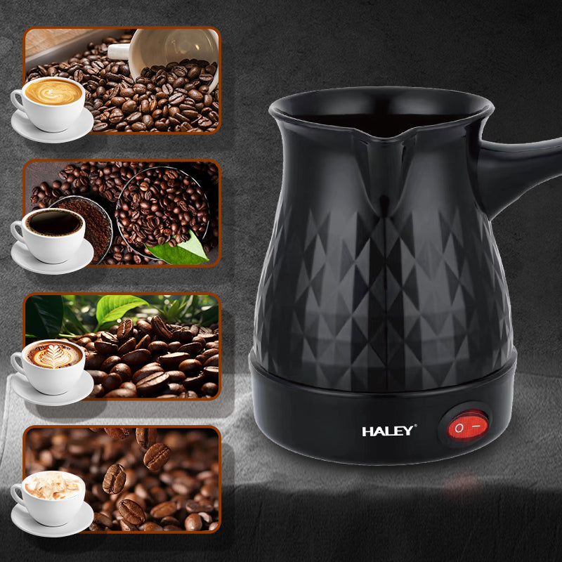 Ibric electric HALEY, 600 W, 0,5 L, corp inox, bază rotativă 360°, protecție la funcționare uscată