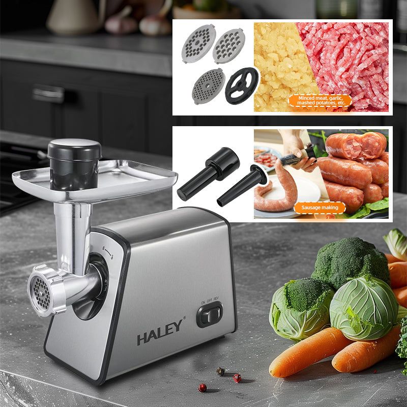 Mașină de tocat carne HALEY, 2600 W, carcasă din oțel inoxidabil, componente demontabile