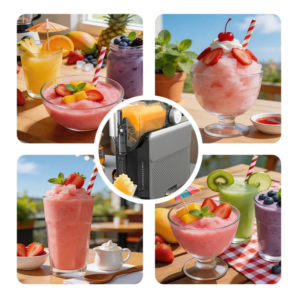 Aparat de gheață răzuită și smoothie HALEY HY-2967, 7 programe, răcire cu compresor, gri