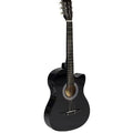 Chitară acustică Tusy Store, 38 inch, lemn de tei, 6 corzi din nailon, lungime 98 cm, negru lucios