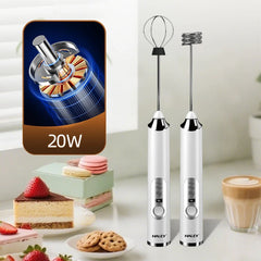 Spumator de Lapte Electric HALEY HY-1130, 20W, 3 Viteze, Încărcare USB, 2 Capete Inox, Multifuncțional 2 în 1