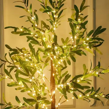 Pom decorativ luminat Tusy Store, 150 cm, 80 LED alb cald, IP65, interior/exterior