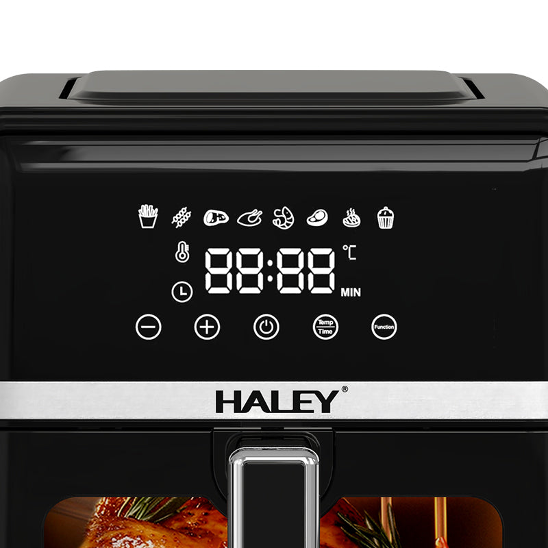 Friteuză cu aer cald HALEY, 7 L, 2000 W, touchscreen holografic, 8 programe, geam panoramic 180°