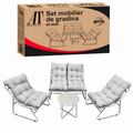 Set mobilier grădină AT Performance, 4 piese, canapea 2 locuri, 2 fotolii, măsuță 60 cm, cadru metalic